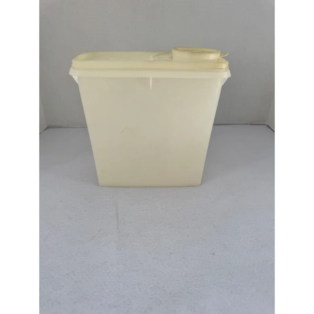 Vintage Tupperware Cereal Storer Canister 469-5 Cream Flip Top Pour Spout Lid‎